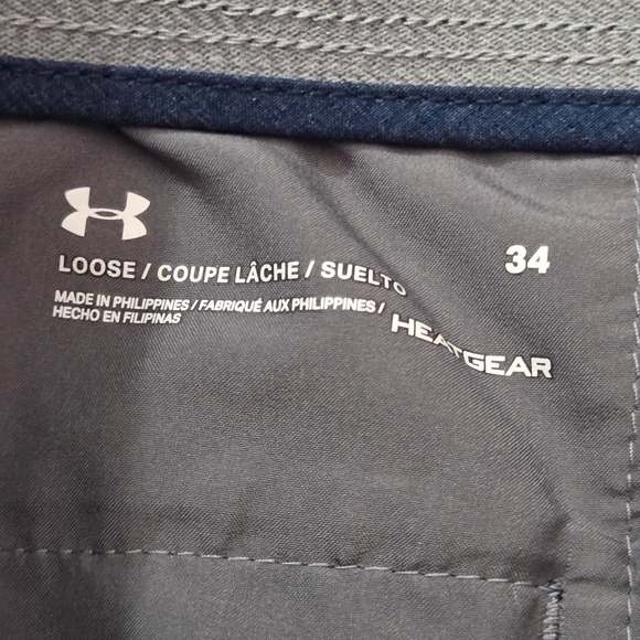 Under‎ Armour HeatGear Golf Shorts Mens 34 Blue Performance Loose Fit - Picture 4 of 12
